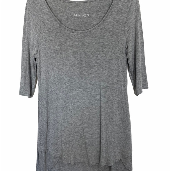 SOFT Surroundings Heather Grey Tunic Top Tx - Picture 1 of 3